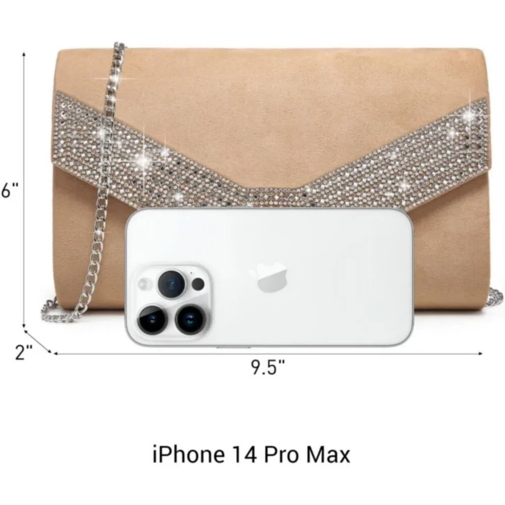 Women's Cream Evening Formal Party Clutches Cocktail Prom Velvet Handbags